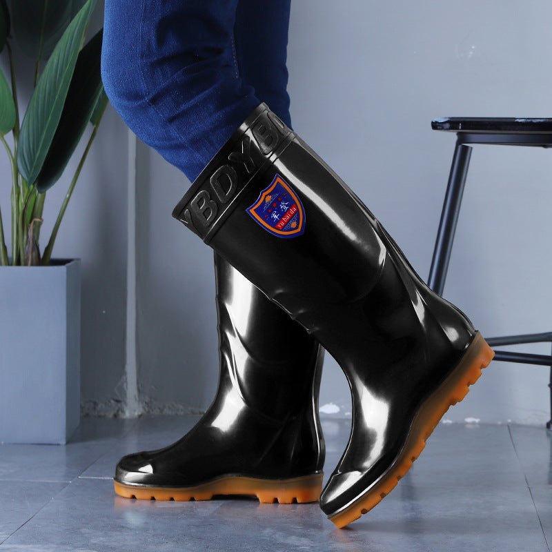 Military Men'S And Women'S Labor Protection Rain Boots One-Piece Multi-Height Water Boots Black Waterproof Rain Boots Non-Slip Tendon Bottom Water Boots - Image 4